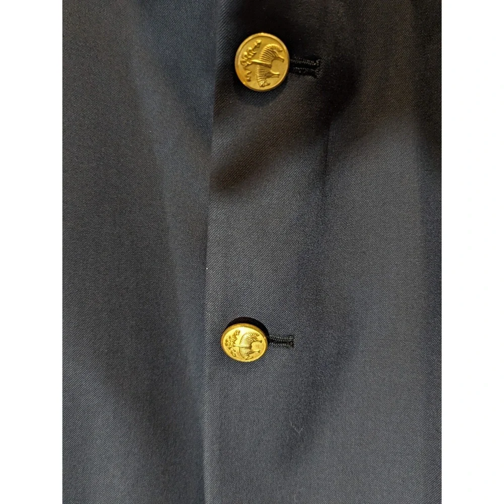 Preppy 1818 Wool Navy Blazer Gold Buttons Brooks Brothers 44R Made in Mexico